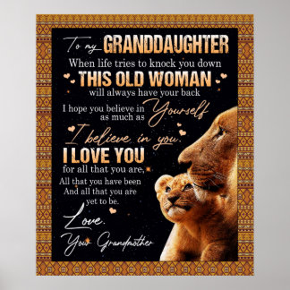 Poster Carta Personalizada À Minha neta Da Grande