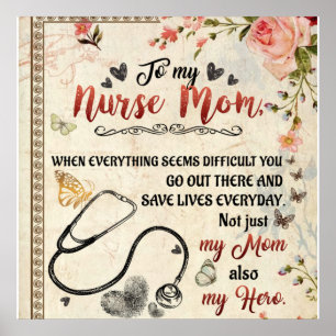 Poster Carta Personalizada Para Minha Enfermeira Mãe