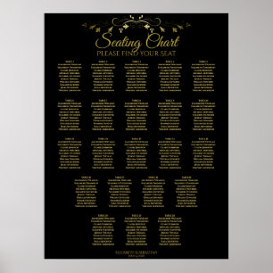 Poster Carta preta Dourado simples do assento do