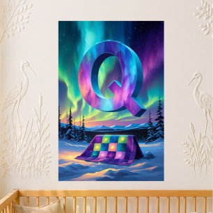 Póster Carta Q Viveiro Luzes do Norte Aurora Boreal
