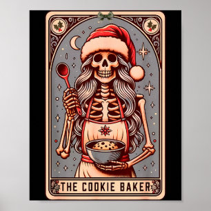 Poster Carta Tarot O Padeiro de Biscoitos Esqueleto Engra