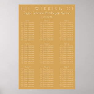 Poster Carta Tonal moderna do assento do casamento de