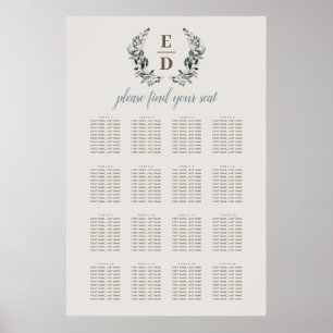 Poster Carta Wedding do assento da casca de ovo   da
