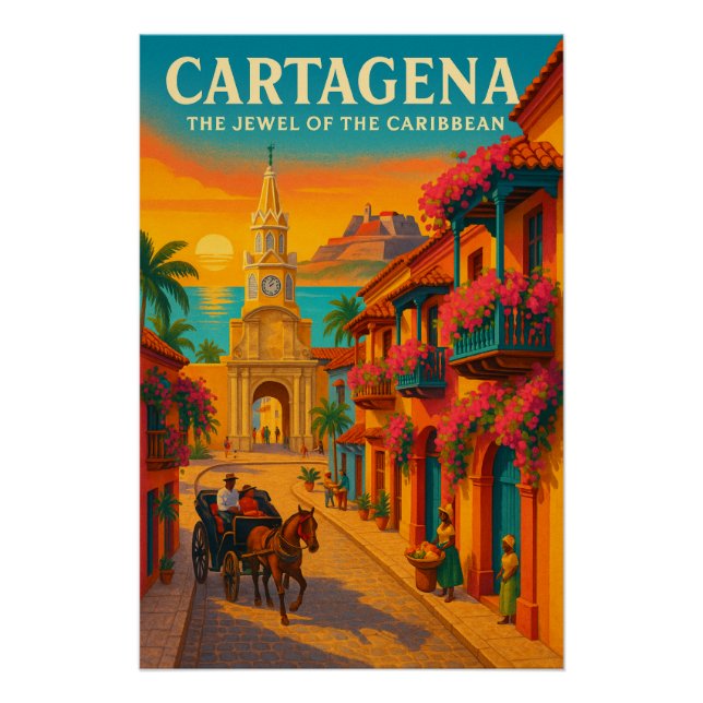 PÓSTER CARTAGENA — A JOIA DO CARIBE (Frente)