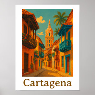 Poster Cartagena Colômbia Caribe Charme