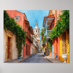 Poster Cartagena Colombia Watercolor