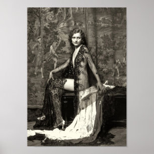 Póster Cartão adiantado do francês dos 1900s