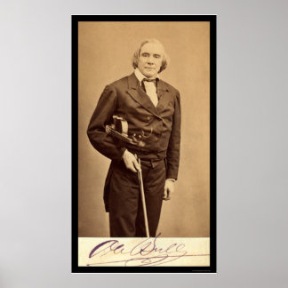 Póster Cartão assinado de Violino Virtuoso, Ole Bull 1864