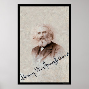 Póster Cartão assinado Longfellow 1860 de Henry