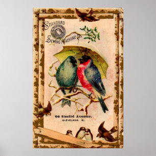 Póster Cartão comercial vitoriano Standard Sewing Machin