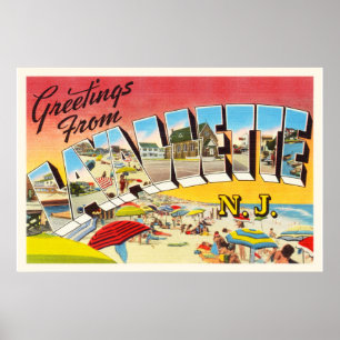Póster Cartão das viagens vintage de Lavallette
