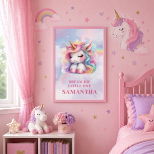 Poster Cartão de Aniversário de Dia Mágico de Unicórnio P