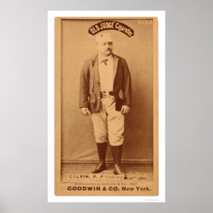 Poster Cartão de basebol 1887 de Pud Galvin