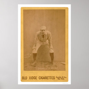 Póster Cartão de basebol 1889 de Roger Connor
