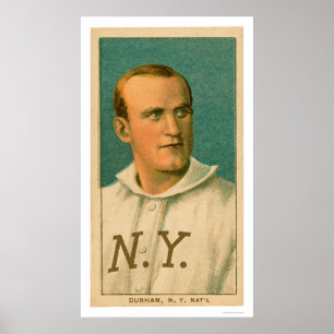 Póster Cartão de basebol 1909 de Bull Durham