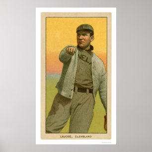 Póster Cartão de basebol 1909 de Lajoie da sesta