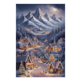 Póster Cartão de Boas Festas de Natal Winter Wonderland 