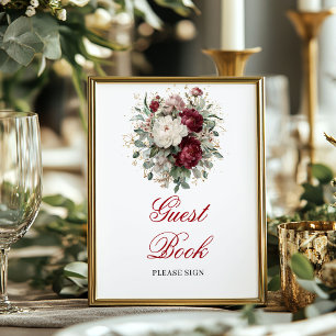 Poster Cartão de Boas-Vindas Boho Blush Burgundy 20x25 cm