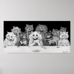 Poster Cartão de Brincadeira de Gato, Louis Wain