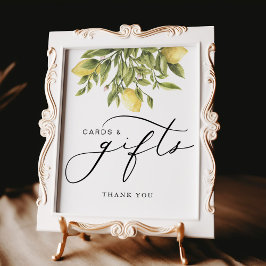 Poster Cartão de Caligrafia Lemon Amalfi e Sinal de Casam