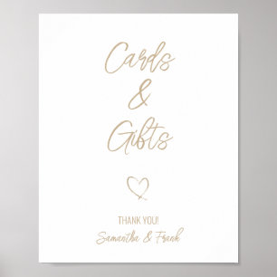 Poster Cartão de Casamento de Script Dourado Elegante e P