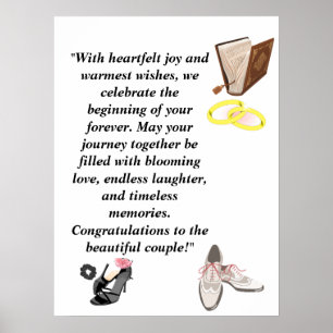 Poster Cartão de Casamento Elegante – Saltos Pretos Chic