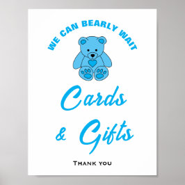 Poster Cartão de Chá de Bebê Urso Podemos Esperar Sinal d