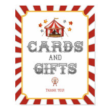 cartão de circo e sinal do partido presentes