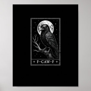 Poster Cartão de Corvo F-Caw-F Engraçado Halloween Vintag