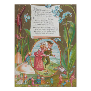 Póster Cartão de Dia dos Namorados Quirky Funky Retro, Ka