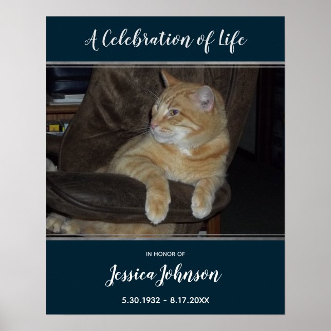 Poster Cartão de Entrada de Celebração de Vida com uma Fo (Frente)