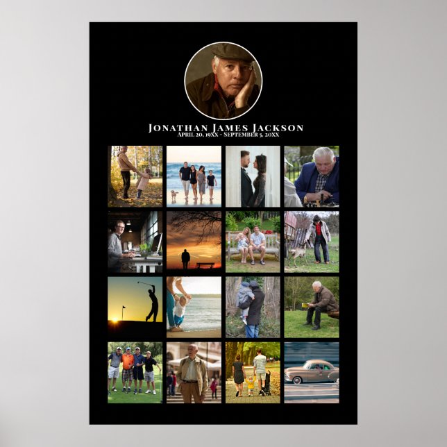 Poster Cartão de Foto Memorial de Funeral Celebração da V (Frente)