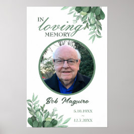 Poster Cartão de Funeral de Foto em Memória Carinhosa