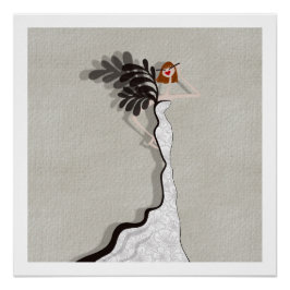 Póster Cartão de Ilustração de Moda de Alta Coutura Glamo