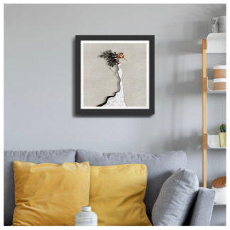 Póster Cartão de Ilustração de Moda de Alta Coutura Glamo