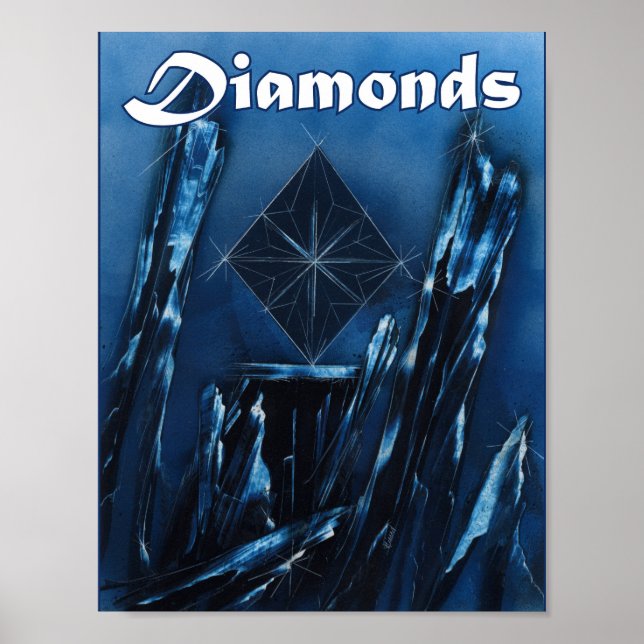 Poster Cartão de Jogada Diamante Azul (Frente)