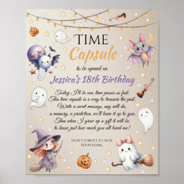 Poster Cartão de Mensagem de Boo Halloween Feliz