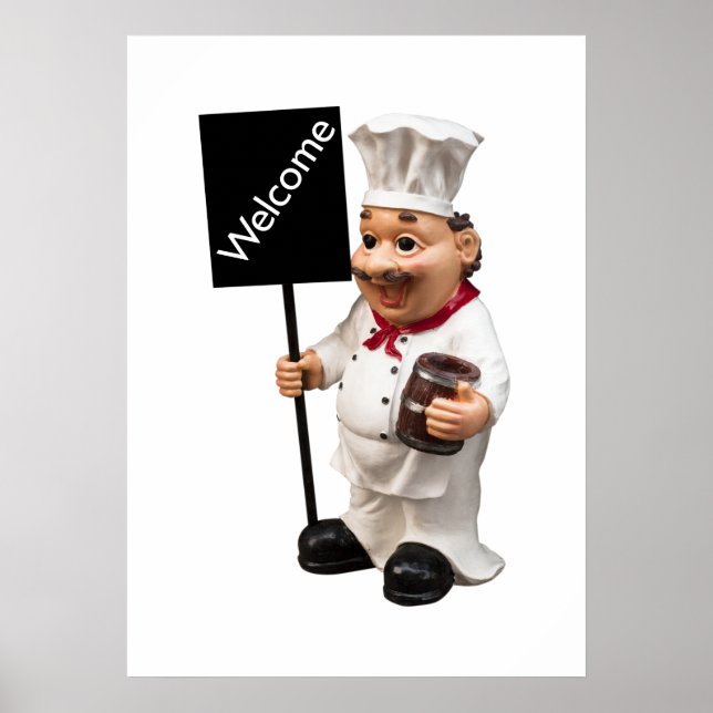 Poster Cartão de menu - BEM-VINDO do chef cozinheiro (Frente)