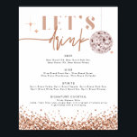 Poster Cartão de Menu de Bar de REGINA Rose Gold Disco Le<br><div class="desc">Este pôster de menu de bar apresenta lantejoulas rose gold e um duo de fontes glamorosas. Use este menu para o seu casamento,  chá de noiva,  festa de aposentadoria,  etc. Edite a *maioria* do texto para atender às suas necessidades.</div>