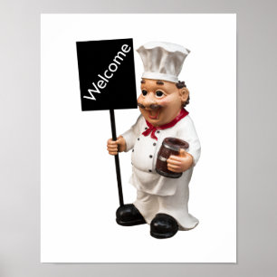 Póster Cartão de menu de boas-vindas do chef