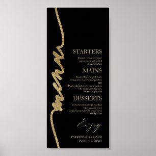 Poster Cartão de Menu de Casamento 4x9 Imprimível para Pl