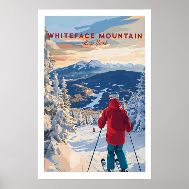 Poster Cartão de Montanha Whiteface Ski 1 (Frente)