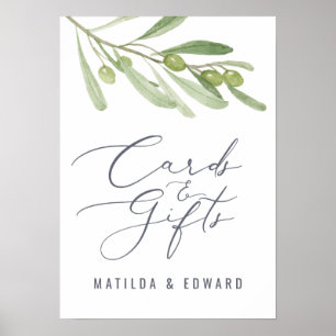Poster Cartão de noiva de oliveira e orçamento de present
