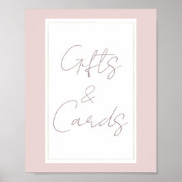 Poster Cartão de Presente de Casamento Rosa e Dourado Mod