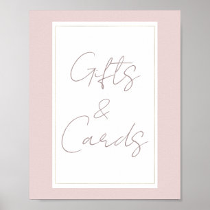 Poster Cartão de Presente de Casamento Rosa e Dourado Mod