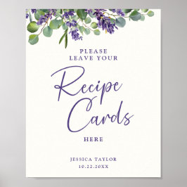 Poster Cartão de Receita de Chuveiro de Noiva Floral Eleg