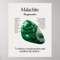 Cartão de Significado de Cristal Gem Malachite