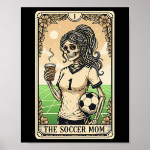 Poster Cartão de Tarô da Mamãe de Futebol Halloween Vinta