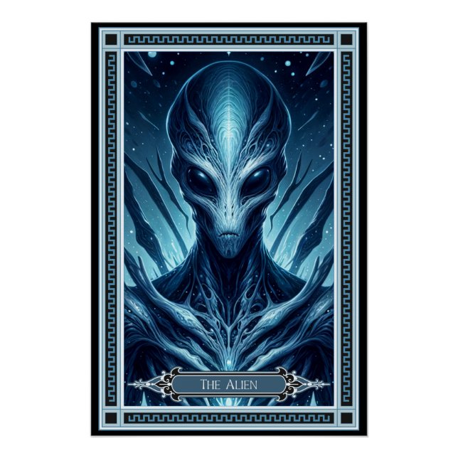 Póster Cartão de Tarô de Alienígena (Frente)