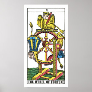 Póster Cartão de Tarot da roda da fortuna